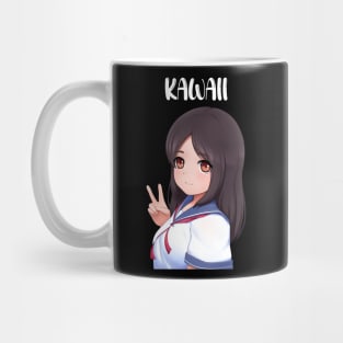 kawaii schoolgirl peace japan Mug